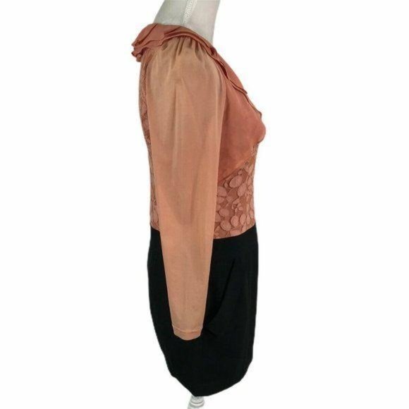 IVENI Lace Overlay Ruffle Side Pockets Dress - Picture 7 of 11